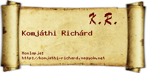 Komjáthi Richárd névjegykártya