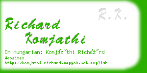 richard komjathi business card